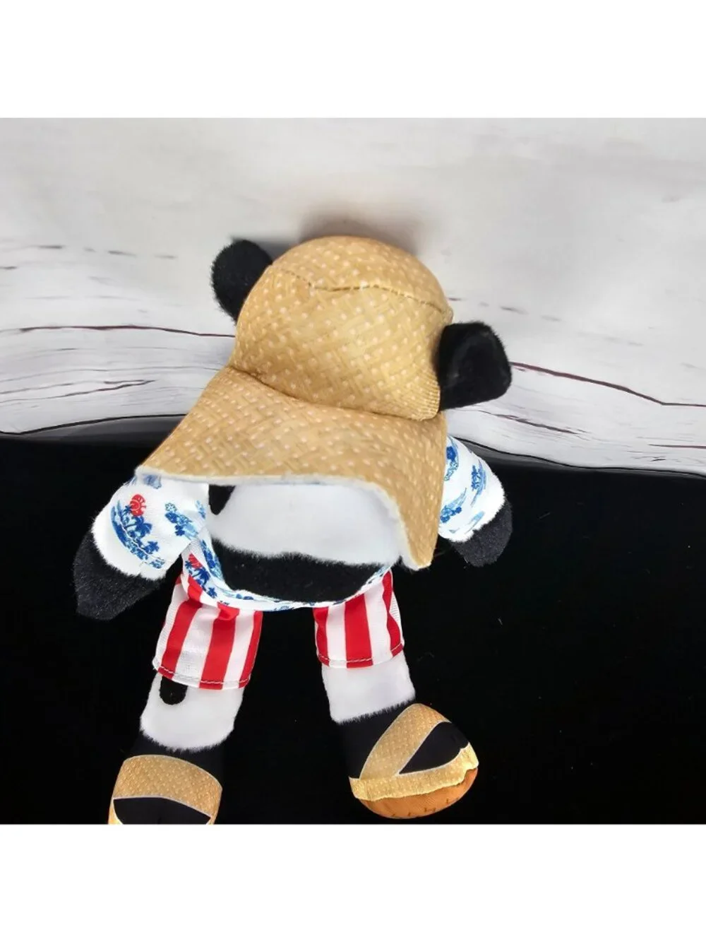 Chick Fil A Cabana Cow Stuffed Animal Hawaiian Shirt Straw Hat Red/White Striped